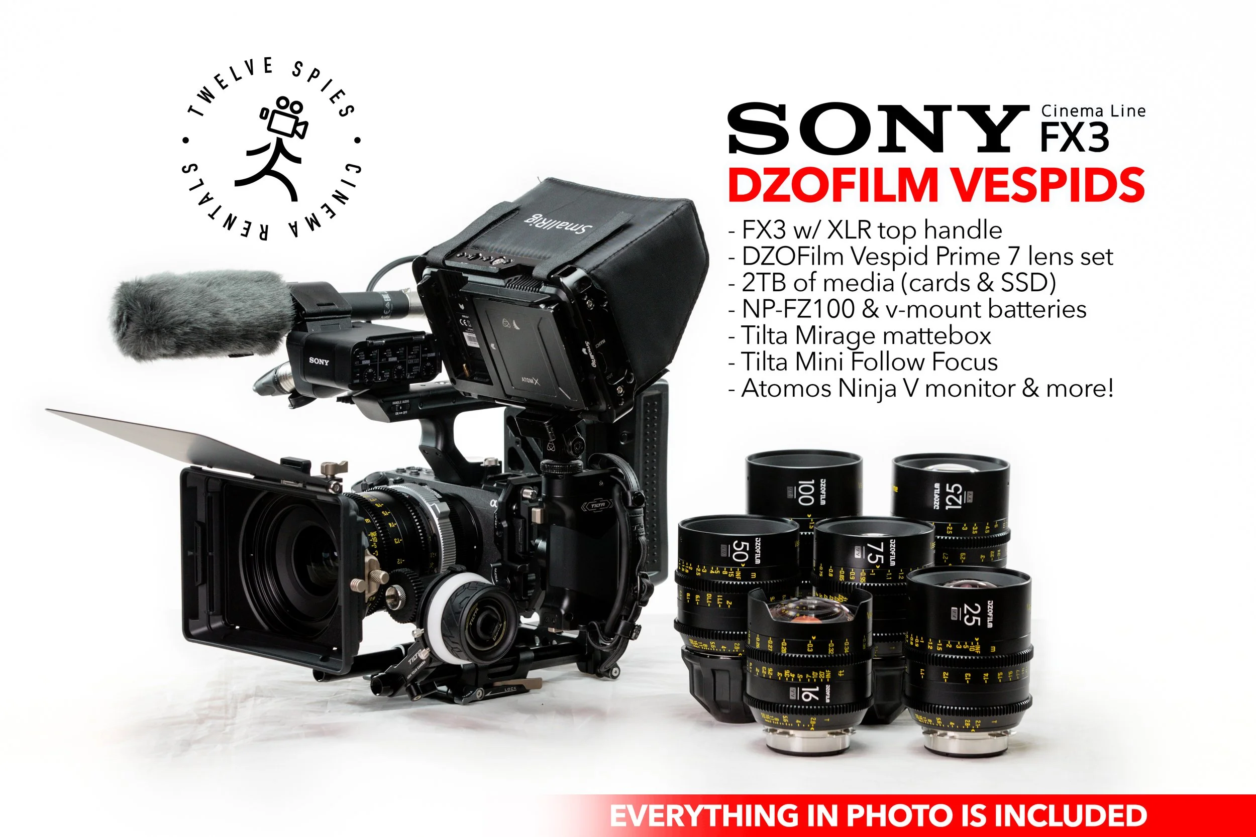 Sony FX3 | 7 Lens Set of Dzofilm Vespids + tons of AKS — Twelve